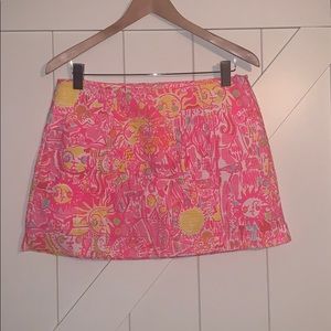Lilly Pulitzer Pink Patterned Mini Skirt size 6